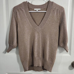 Joie iridescent sparkly 3/4 sleeve sweater stretch feminine princess size xxs